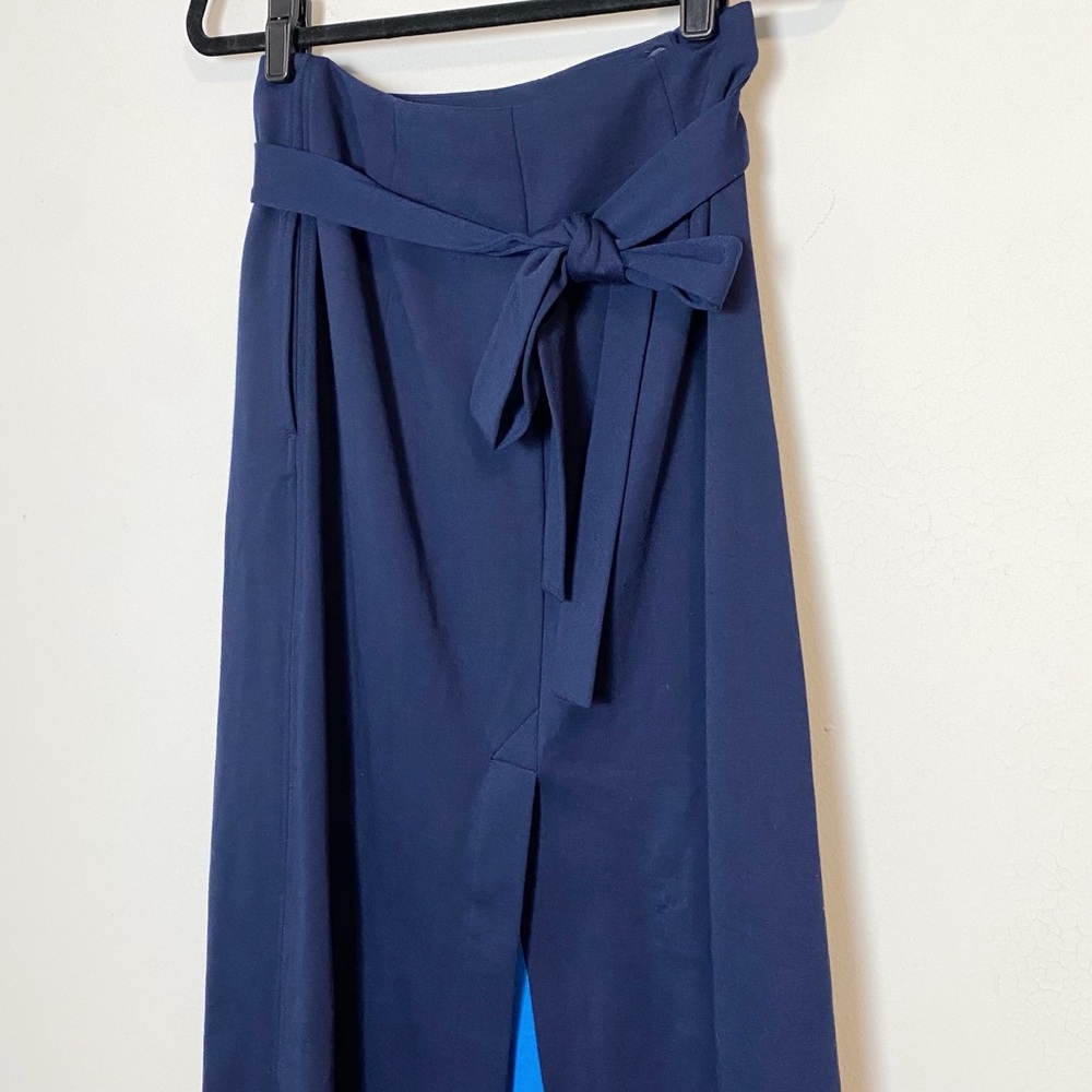 Tory Sport Blue Two Tone Wrap Maxi Skirt - Picture 12 of 14